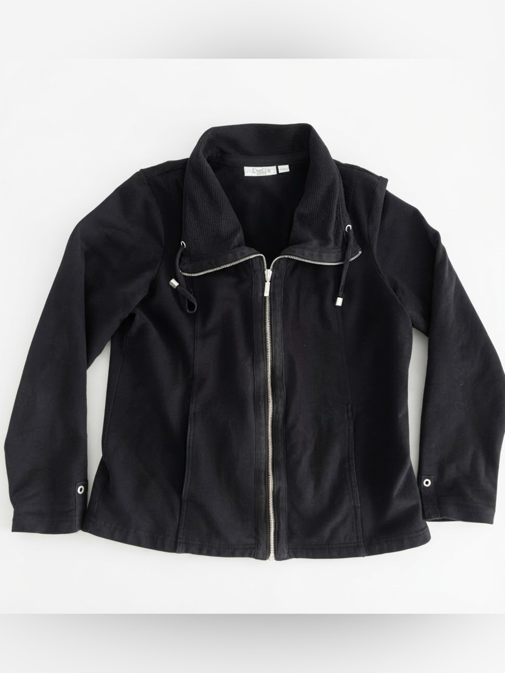 D&Co Active Women’s Black Full Zip Funnel Neck Track Jacket Size S